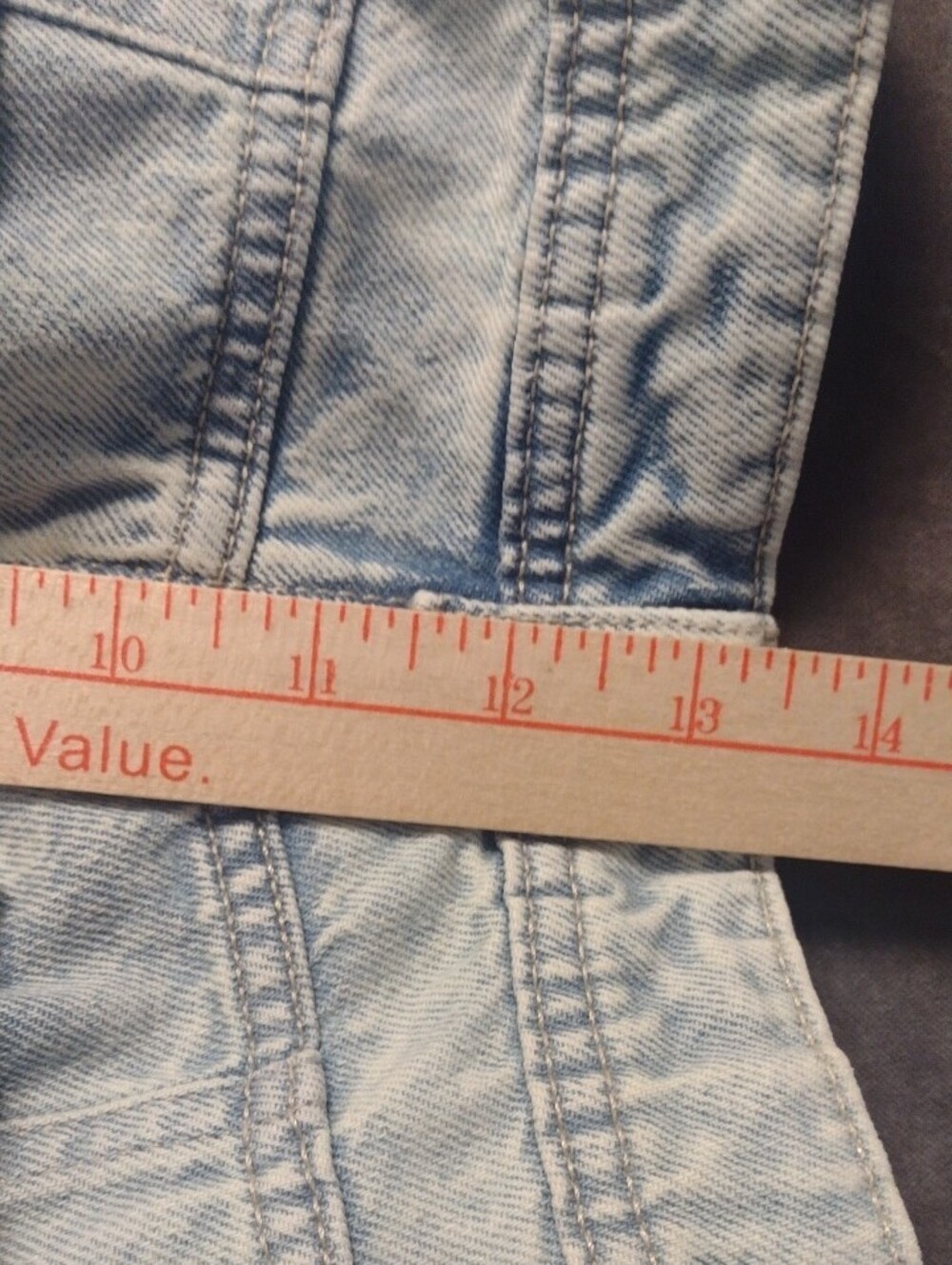 Divided Light Blue Wms Size 6/30 Flare 13" Bell Bottom Front Flap Pockets - Picture 10 of 16